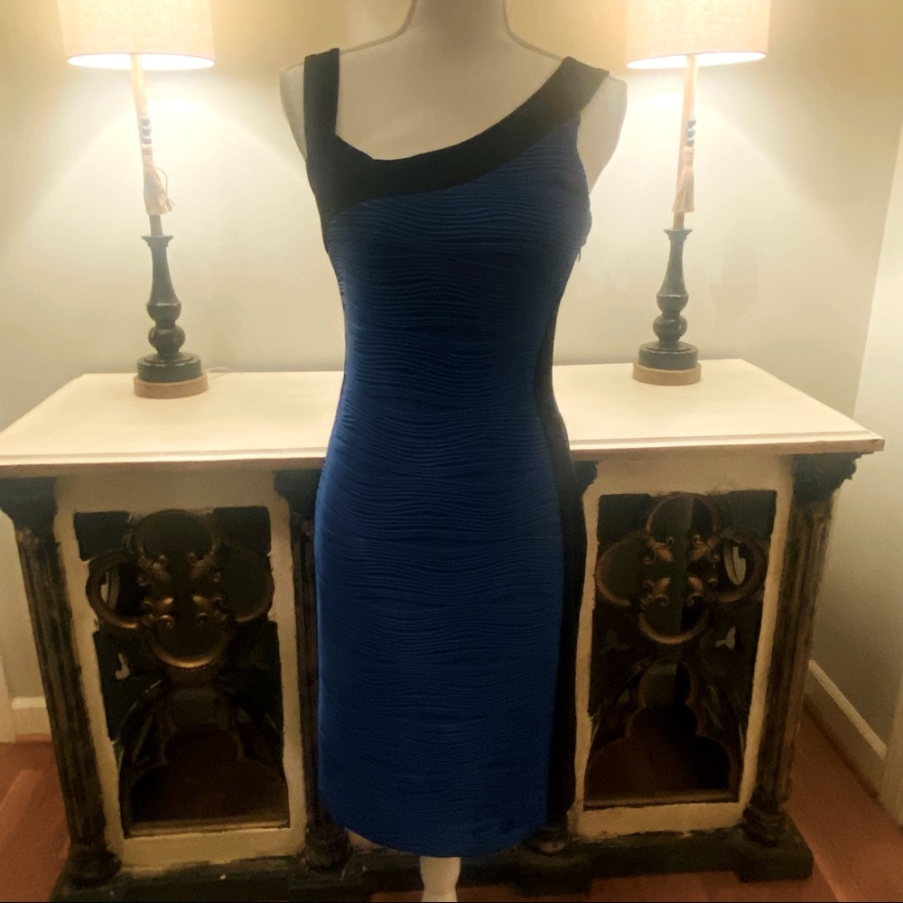 Joseph Ribkoff Blue and Black Dress